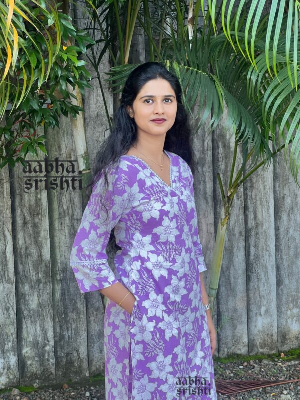 Aabha Lavender print co-ord set - AS10128 - Image 3