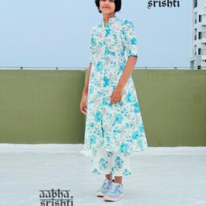 Aabha White printed co-ord set - AS10135